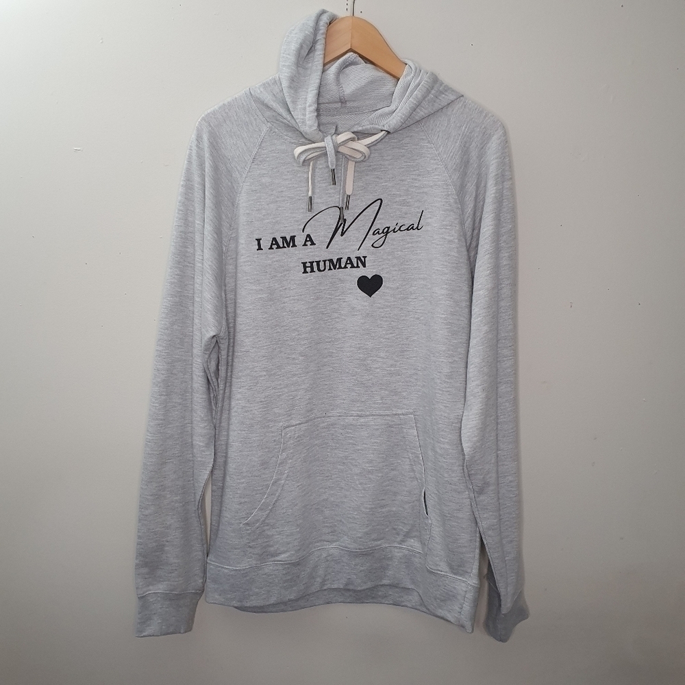 Grey Hoodie Size L - I AM A magical Human